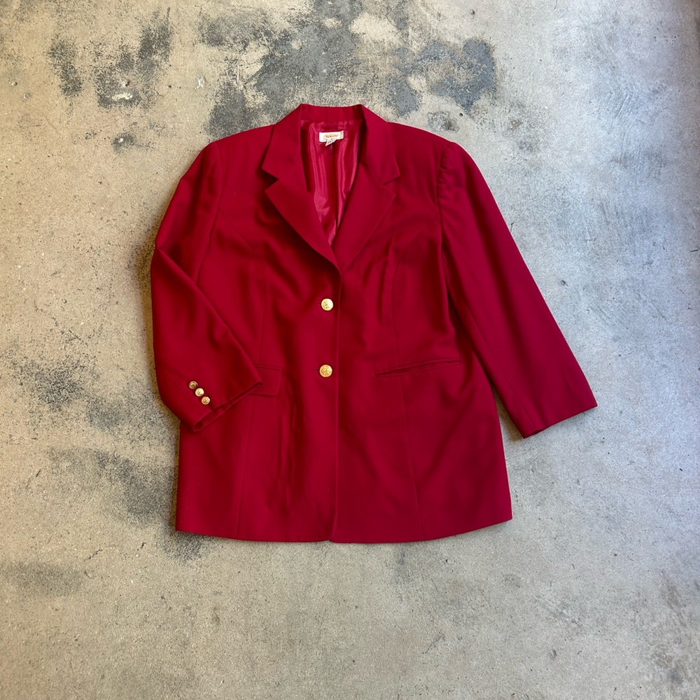 Talbots oversized red boxy blazer